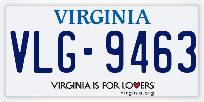 VA license plate VLG9463