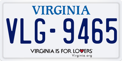 VA license plate VLG9465