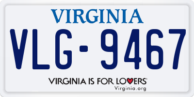 VA license plate VLG9467