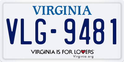 VA license plate VLG9481