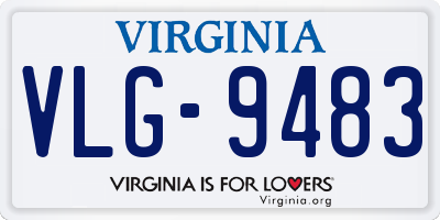 VA license plate VLG9483