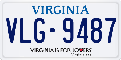 VA license plate VLG9487