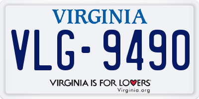 VA license plate VLG9490
