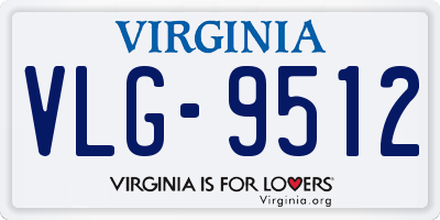 VA license plate VLG9512