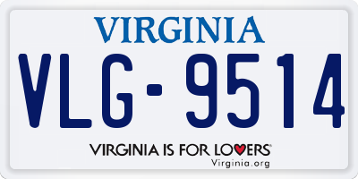 VA license plate VLG9514