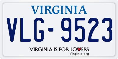 VA license plate VLG9523