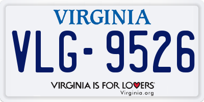VA license plate VLG9526