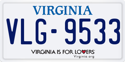 VA license plate VLG9533
