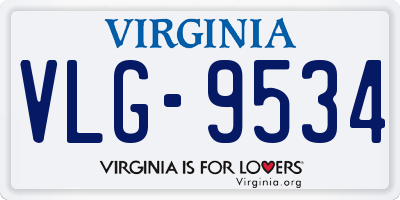 VA license plate VLG9534