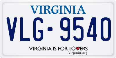 VA license plate VLG9540