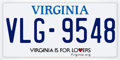 VA license plate VLG9548