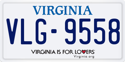 VA license plate VLG9558