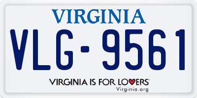VA license plate VLG9561