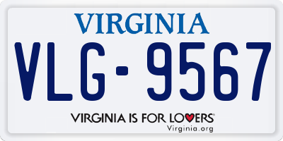 VA license plate VLG9567