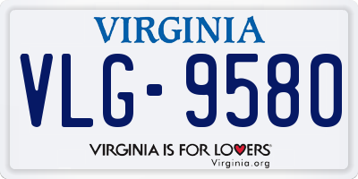 VA license plate VLG9580