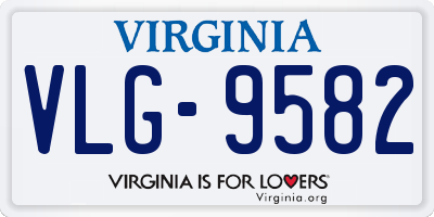 VA license plate VLG9582