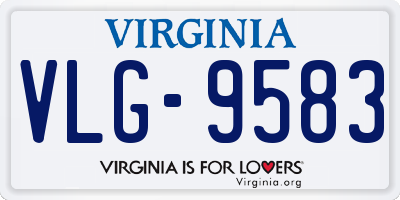VA license plate VLG9583
