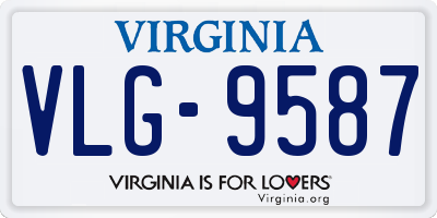 VA license plate VLG9587