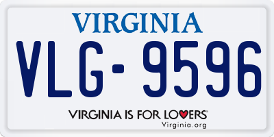 VA license plate VLG9596