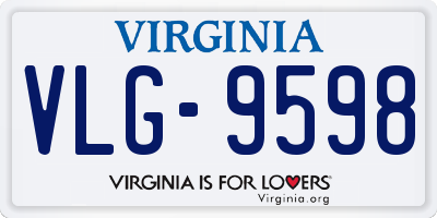VA license plate VLG9598