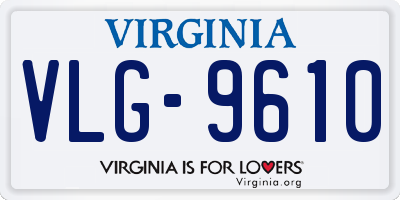 VA license plate VLG9610