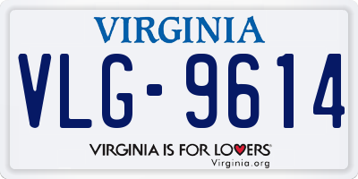 VA license plate VLG9614