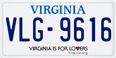 VA license plate VLG9616