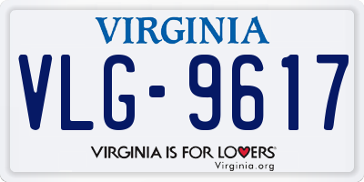 VA license plate VLG9617