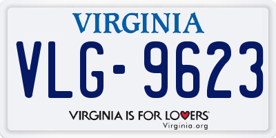 VA license plate VLG9623