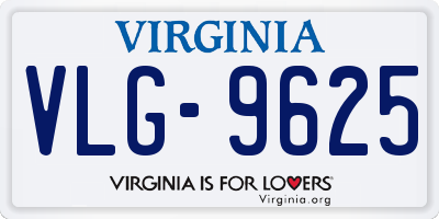 VA license plate VLG9625
