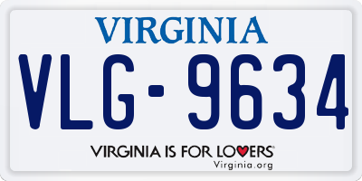 VA license plate VLG9634