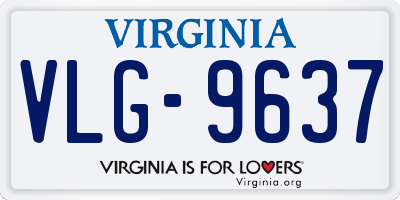 VA license plate VLG9637
