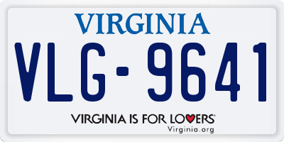 VA license plate VLG9641