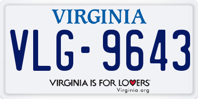 VA license plate VLG9643