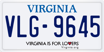 VA license plate VLG9645