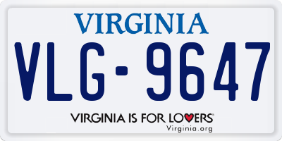 VA license plate VLG9647