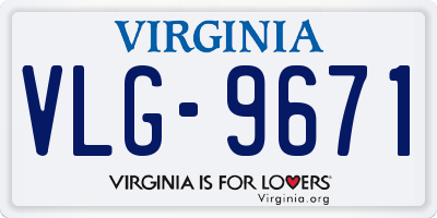 VA license plate VLG9671