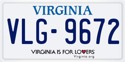 VA license plate VLG9672
