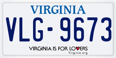 VA license plate VLG9673