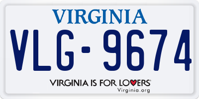 VA license plate VLG9674
