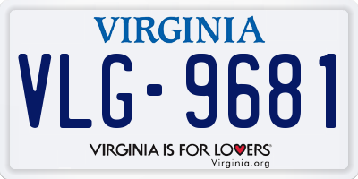VA license plate VLG9681