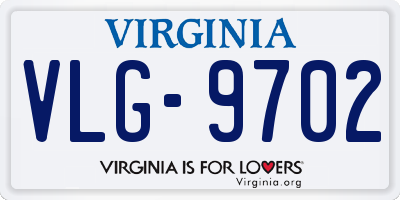 VA license plate VLG9702