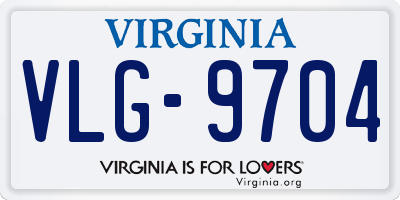 VA license plate VLG9704