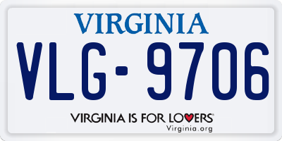 VA license plate VLG9706