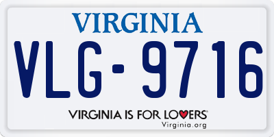 VA license plate VLG9716