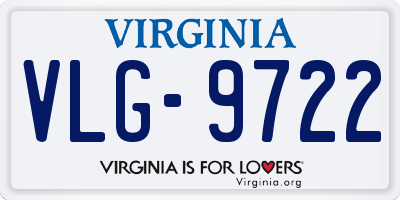 VA license plate VLG9722