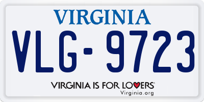 VA license plate VLG9723