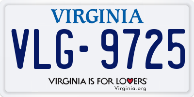 VA license plate VLG9725