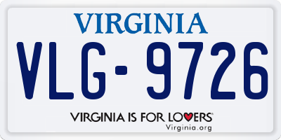 VA license plate VLG9726