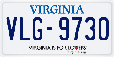 VA license plate VLG9730